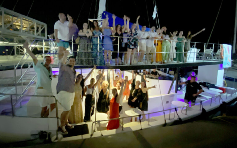Tsielepis staff blow off steam on night cruise